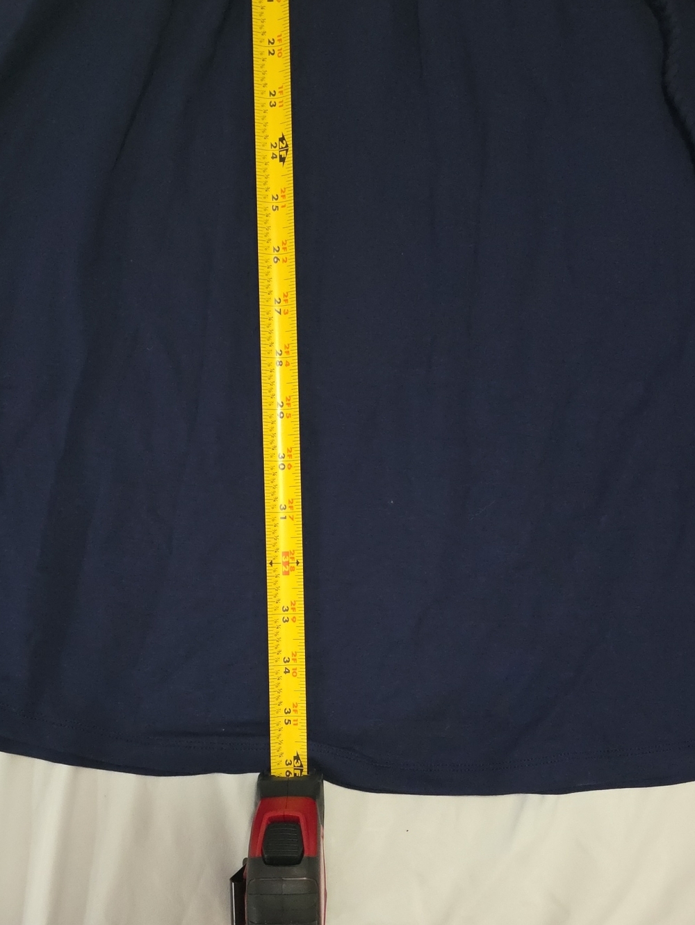 Navy Embroidered V-Neck Dress with Braided Waist Tie Size M - Picture 7 of 8